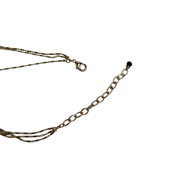 Baublebar Oval Druzy Gold Tone Multi Chain Layered Necklace - Picture 10 of 11